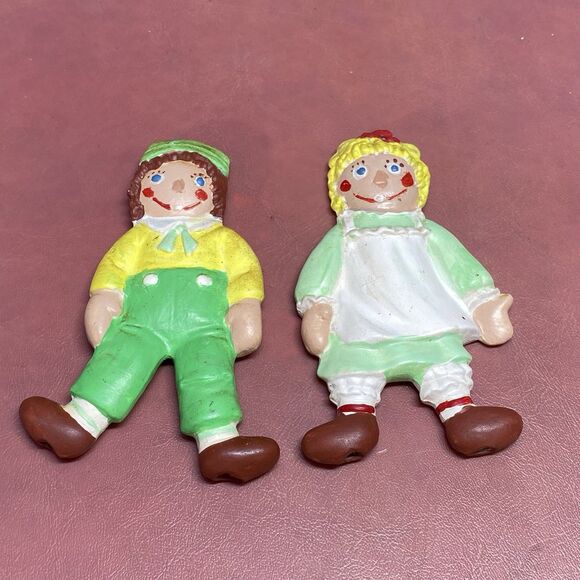 Raggedy Ann & Andy Ceramic Vintage 1974 The Bobbs-Merrill Co Inc Hand-Painted 4" - Picture 1 of 5